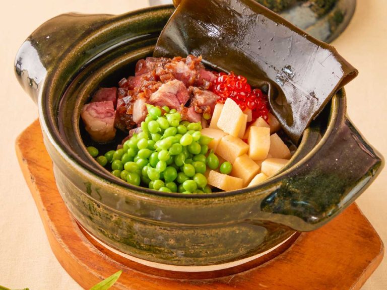 食事 - 五目炊飯 春物 高山茶漬湯