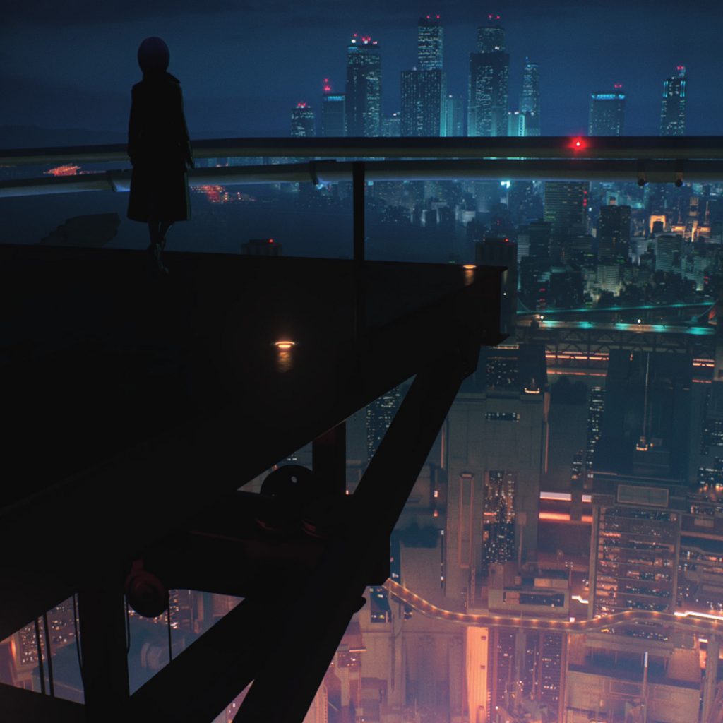 攻殼機動隊SAC_2045 草薙素子俯瞰城市 賽博龐克視覺